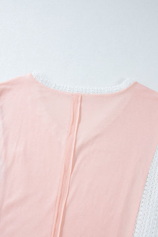 Delicacy Floral Lace Crochet Patchwork Batwing Sleeve Blouse