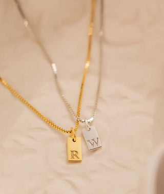 Stamped Initial Personalized Necklace
