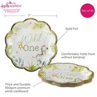 Safari Baby 7 in. Premium Paper Plates (Set of 16)