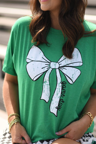 RTS Green Game Day Bow Tee