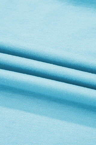 Turquoise Colorblock Edge Drop Shoulder T Shirt and Skort 2Pcs Set