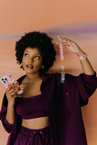 Tropical Floral Wrist Lanyard