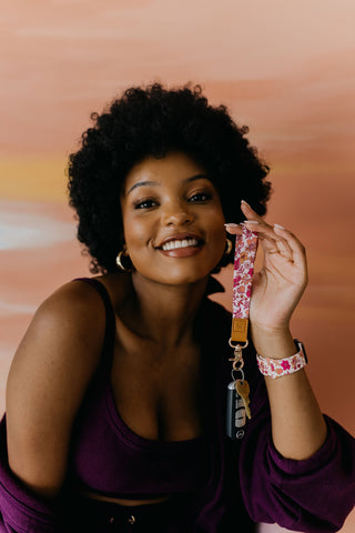 Tropical Floral Wrist Lanyard