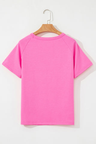 Bonbon Striped Patch Front Casual Tee