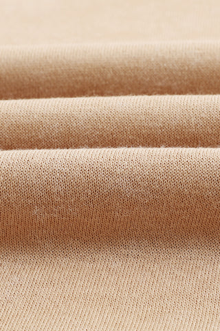 Khaki Drop Shoulder Ribbed Trim Oversized Sweatshirt