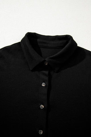 Black 3 Pcs Crop Tank Top Shorts with Cardigan Lounge Set