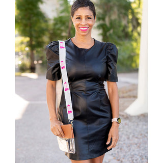 Pink Boots Beaded Crossbody Strap