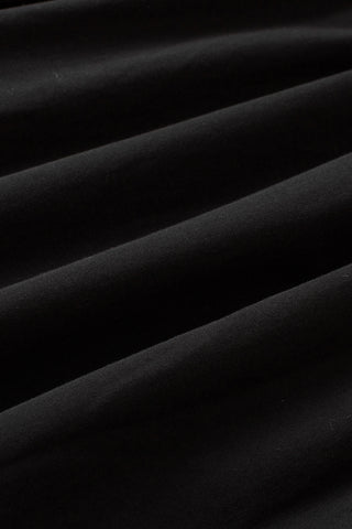 Black Ricrac Trim Colorblock High Waist Long Skirt