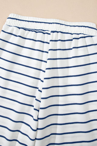 Sail Blue Casual Wide Leg 2pcs Pants Set