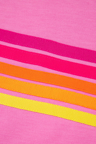 Bonbon Striped Patch Front Casual Tee