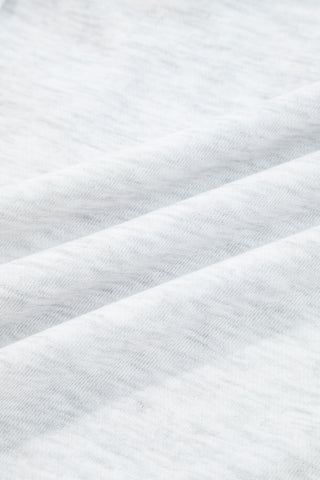 Gray Flower Patch Contrast Trim Crew Neck Sweatshirt