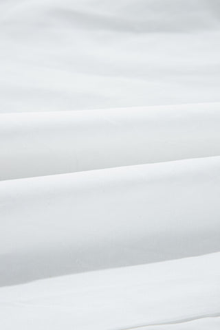 White Bow Knot Cutout Back Loose Fit 3/4 Sleeve Blouse