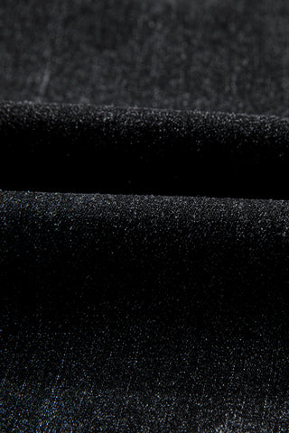 Carbon Grey Mineral Wash Raw Hem High Waist Flared Jeans