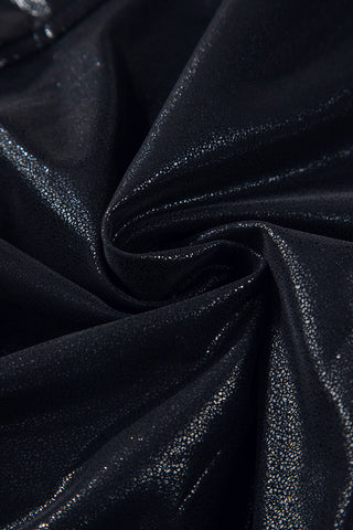 Black Elastic Waist Pocketed Pebble Joggers