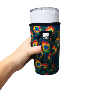 Peacock Feathers 20oz Large Coffee / Tea / Tumbler Handler™