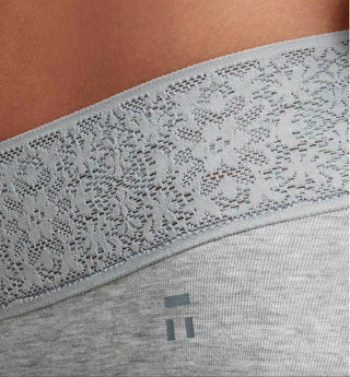 Tommy John -  Women's Cool Cotton Cheeky Lace Waist- Heather Grey