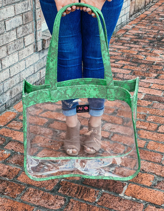 Makeup Junkie In The Clear Green Viper Tote, Makeup Junkie - A Blissfully Beautiful Boutique