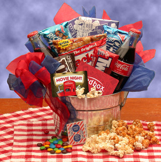 Blockbuster Night Movie Gift Pail, Gift Baskets Drop Shipping - A Blissfully Beautiful Boutique