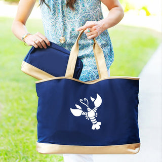 Lobster Navy Cabana Tote