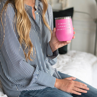 Kindness Changes Everything Pink 12oz Insulated Tumbler